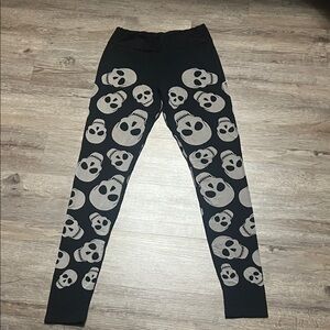 Skull Print Black/Taupe Women Leggings